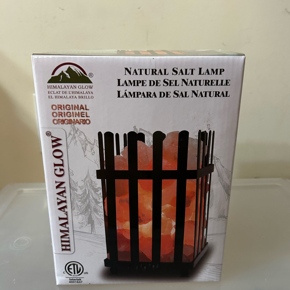 Natural Salt Lamp with Black Frame